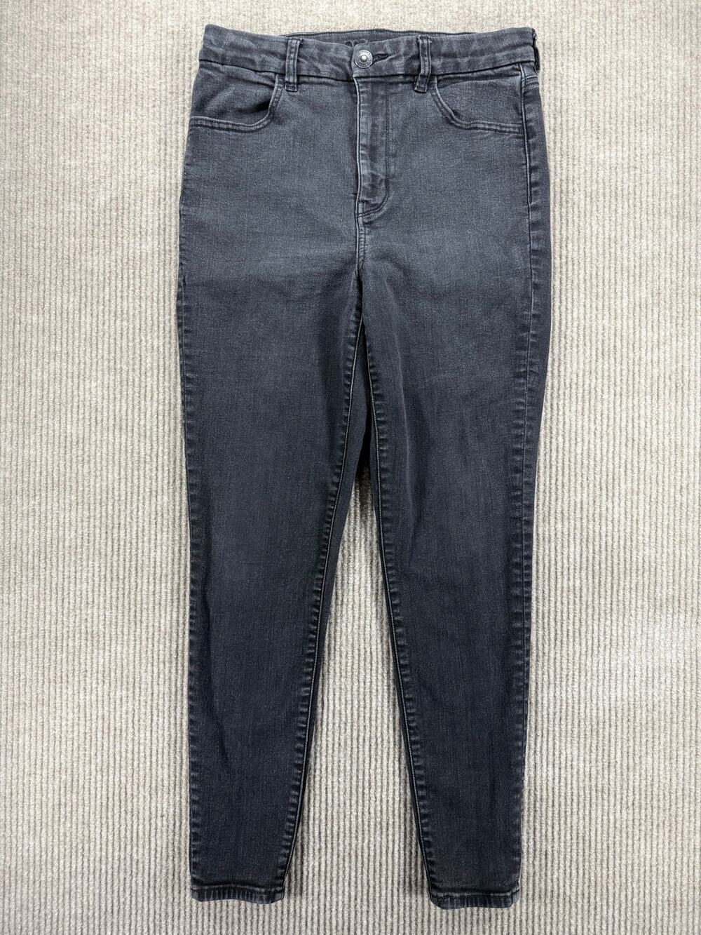 American Eagle Next Level Stretch High Rise Skinny Jeans Faded Black 12